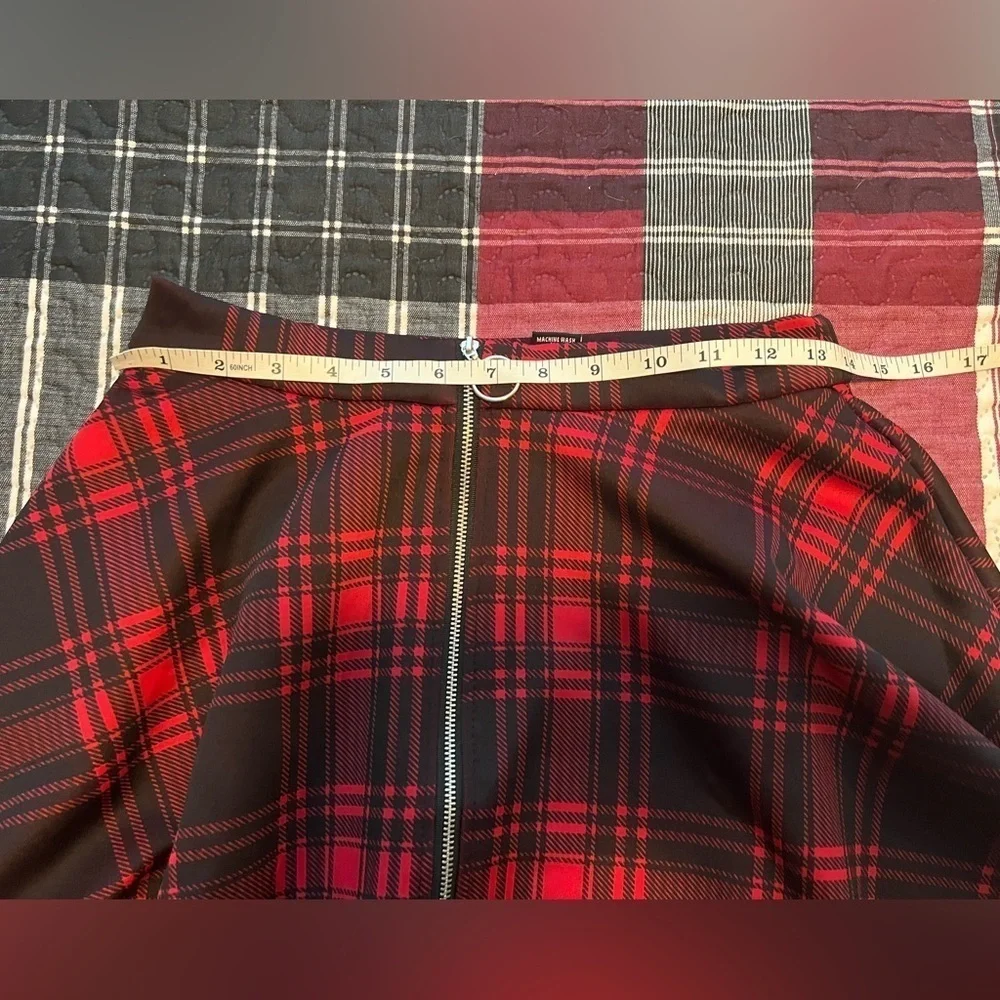 Hot Topic Skater Pleated, Black, And Red Skirt Size SM